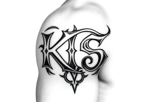 Tatuaje de tribal gótico que forme las letras las letras "KS" tattoo idea