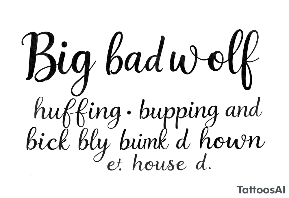 Big bad wolf huffing puffing and blowing a brick house down tattoo idea Big bad wolf huffing puffing and blowing a brick house down tattoo idea