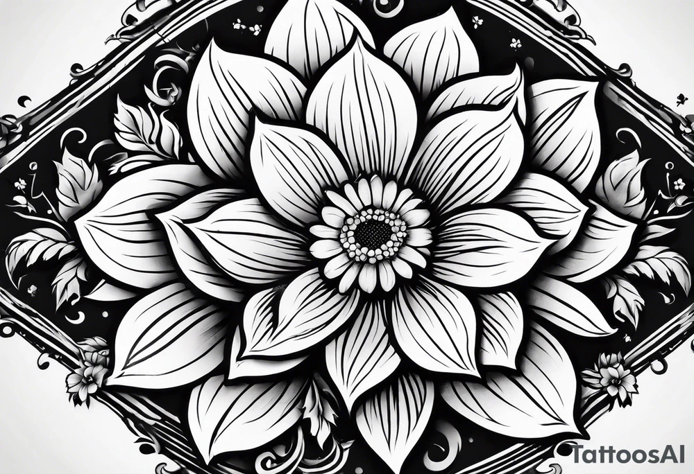 Flower paw print tattoo idea
