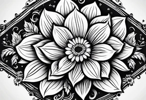 Flower paw print tattoo idea