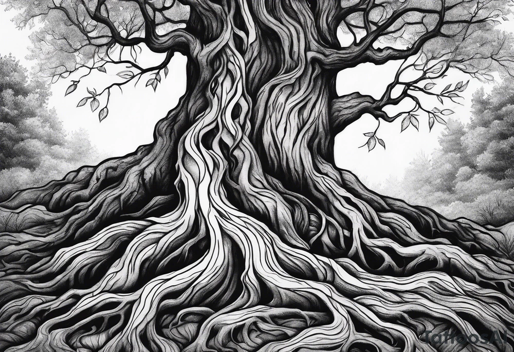 tree roots tattoo idea