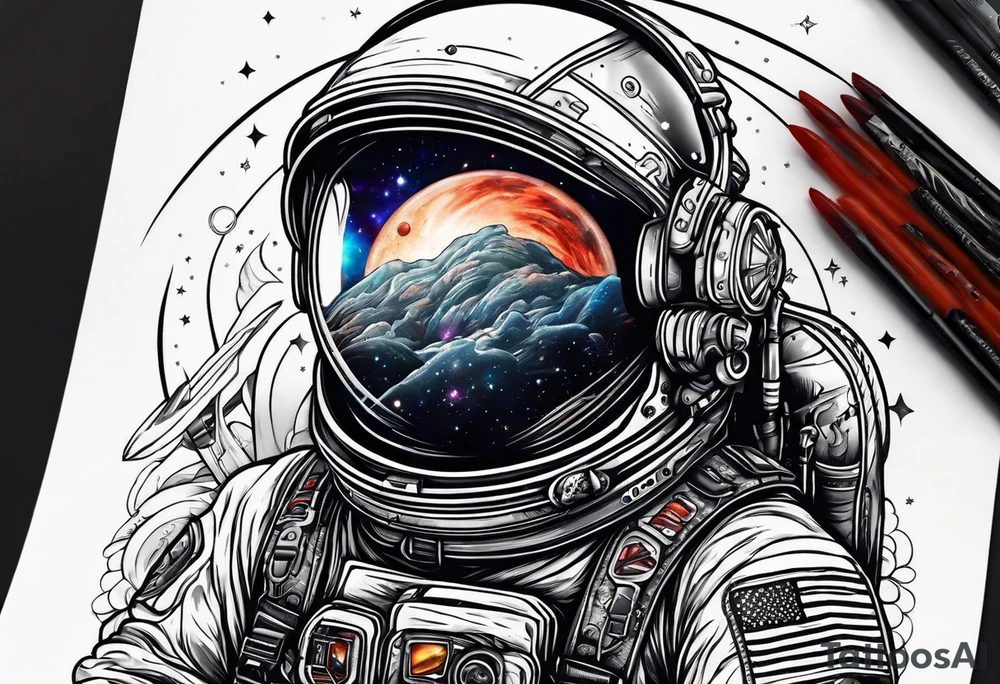 Drew space theme tattoo idea