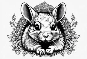 Cute lazy sassy Chinchilla tattoo idea