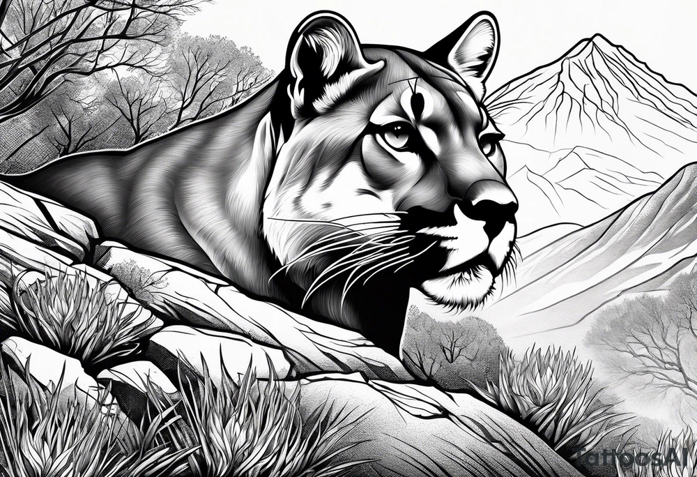 Mountain lion tattoo idea
