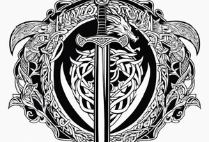 Viking sword Valhalla dragon tattoo idea
