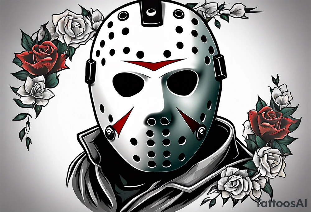 Friday the 13th Jason mask, Japanese art tattoo idea