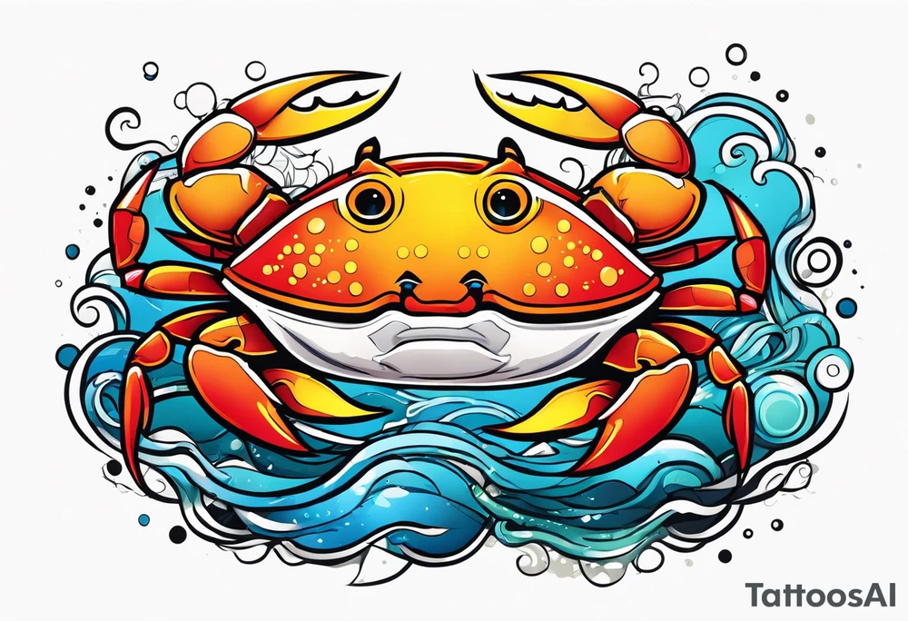 Crab and fish tattoo idea