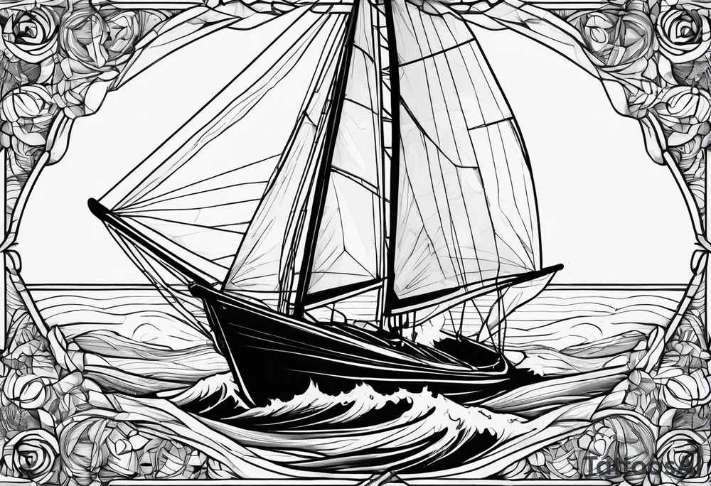 Torn sail sailboat tattoo idea