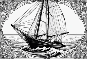 Torn sail sailboat tattoo idea