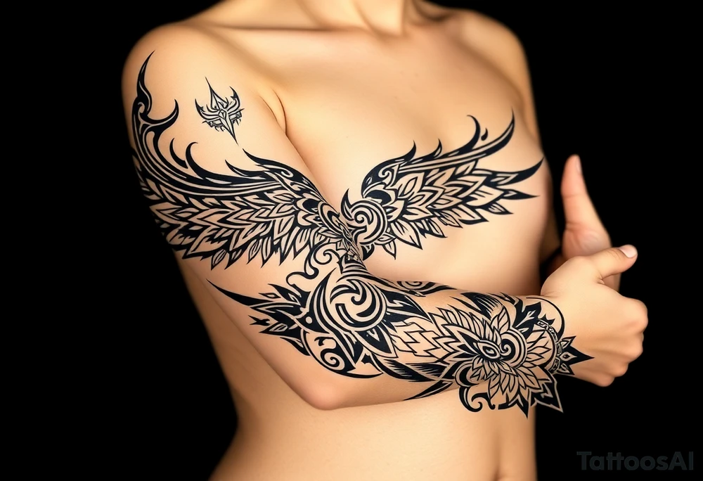 long mytical with ancient rhyme tattoo idea