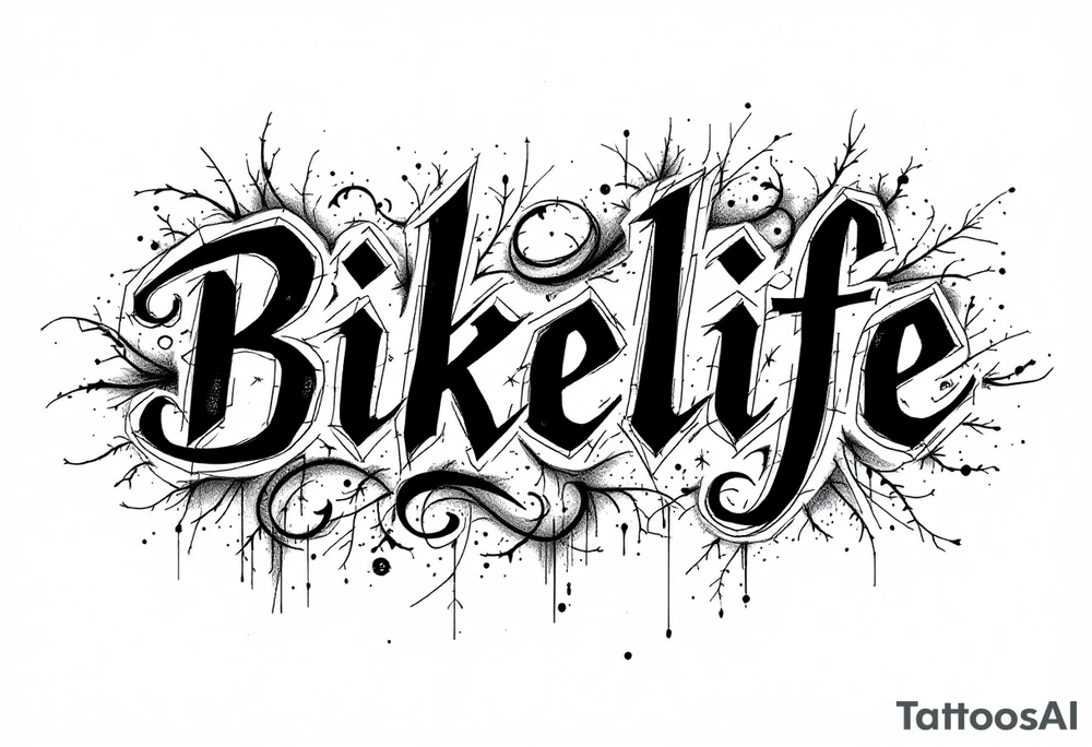 Bikelife tattoo simple text only tattoo idea