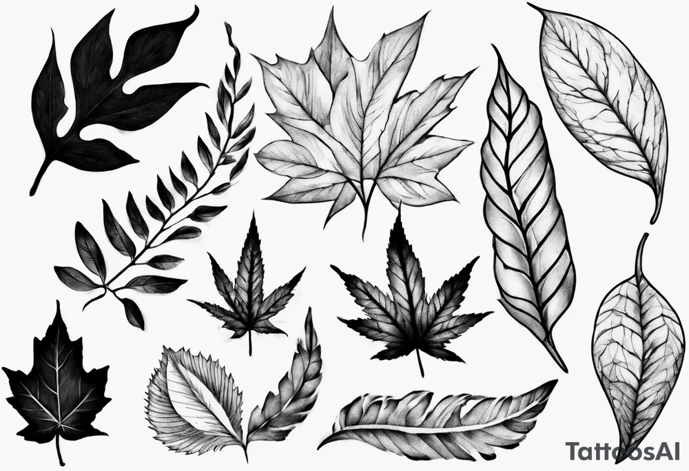 leaf tattoo for my shoulder/trap tattoo idea
