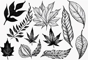 leaf tattoo for my shoulder/trap tattoo idea