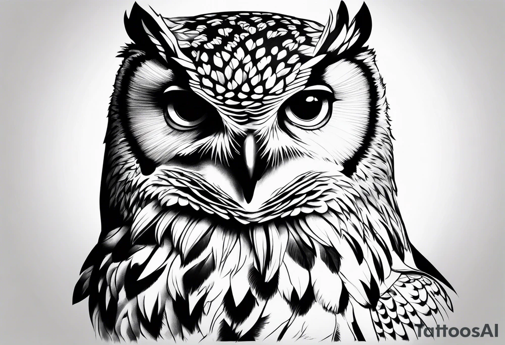 Powerful owl tattoo idea