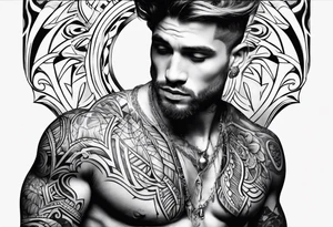 male human figure tattoo idea