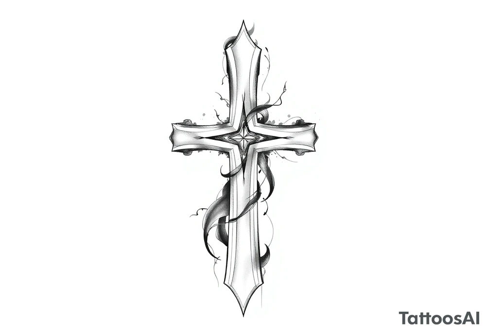 Arm cross tattoo idea