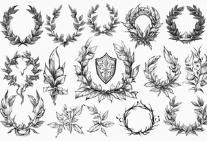 Knight wreath leaves tattoo idea