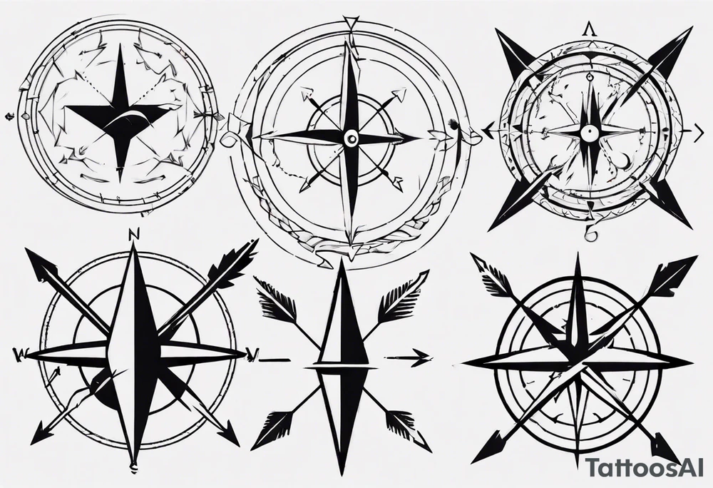 arrow with compass tattoo idea
