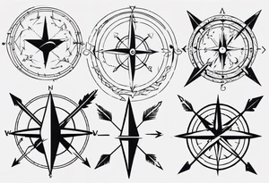 arrow with compass tattoo idea