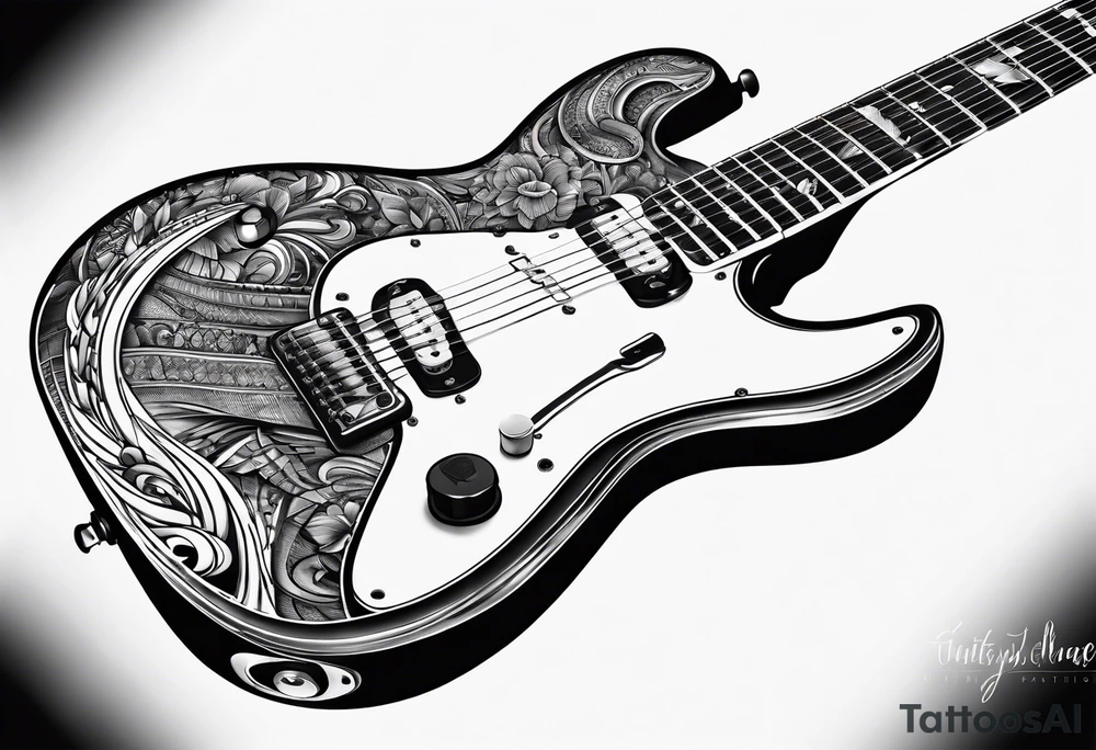 electric guitar tattoo idea