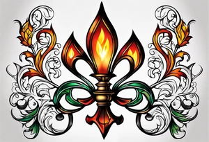 Fleur de lys celtique en flamme tattoo idea