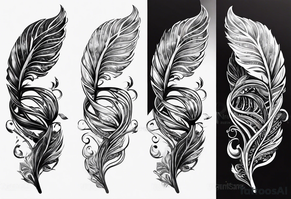 DNA helix made from root.
add leaf
angel wing tattoo idea