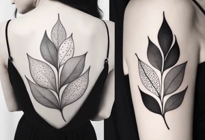 Create a delicate tattoo with beautiful flowing and delicate leaves in fineline minimalistic style tattoo idea