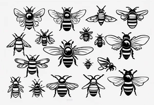 comic Biene in der seiten ansicht tattoo idea