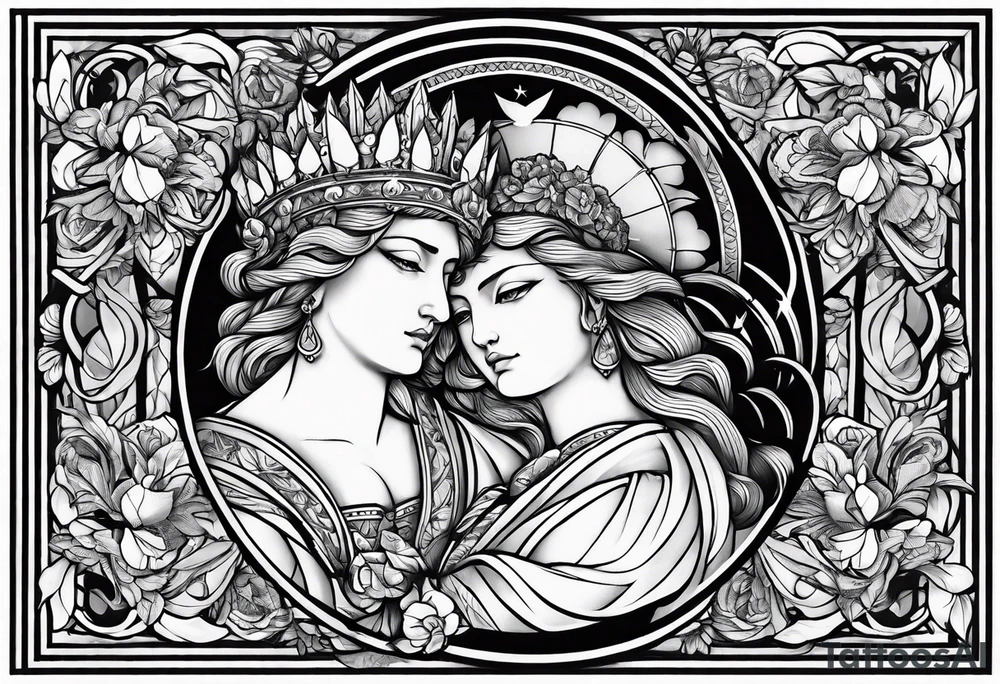 sleeve tattoo - four cardinal virtues of stoicism tattoo idea