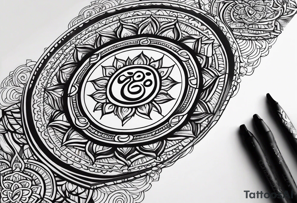 Write OM in Hindu way tattoo idea