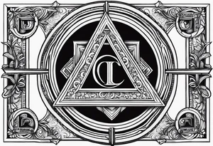 free masonry symbol , rectangle tattoo idea