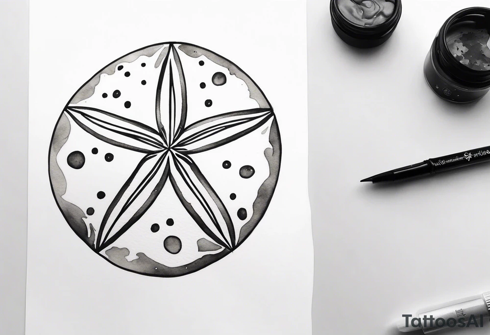 sand dollar 
watercolor
light gray tattoo idea