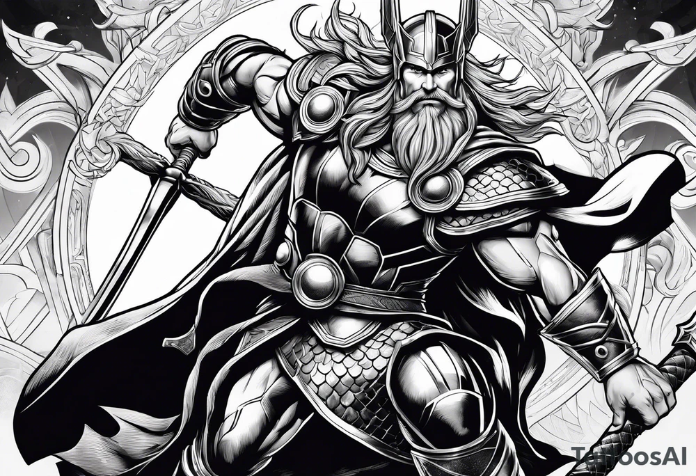 Thor im Kampf tattoo idea