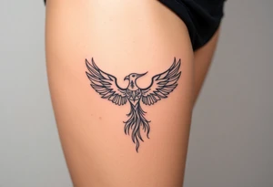 geometric phoenix tattoo idea