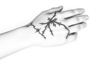 Vines with thorns that wrap all around my wrist and hand tattoo idea