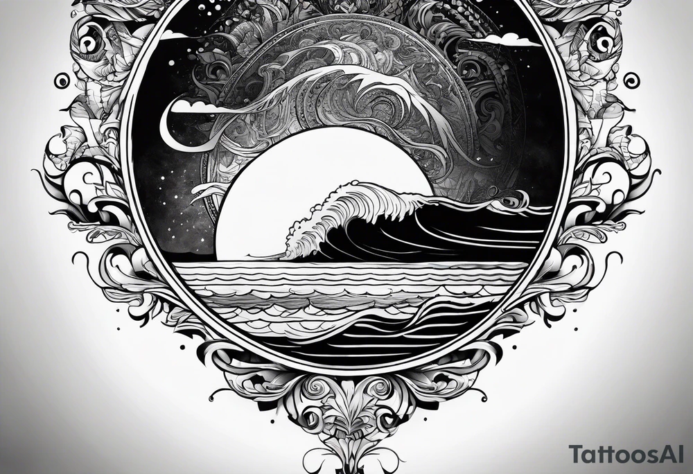 fantasy related, and sea related, with the words: "the sea does not dream of you" tattoo idea