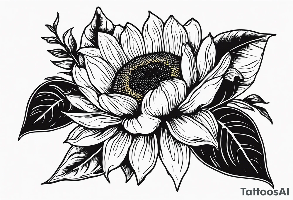 The word Delanie and incorporate a sunflower tattoo idea