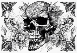 fragmented screaming skull tattoo idea