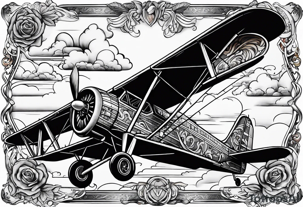 Wide tattoo airplane tattoo idea