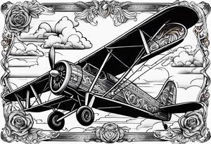 Wide tattoo airplane tattoo idea