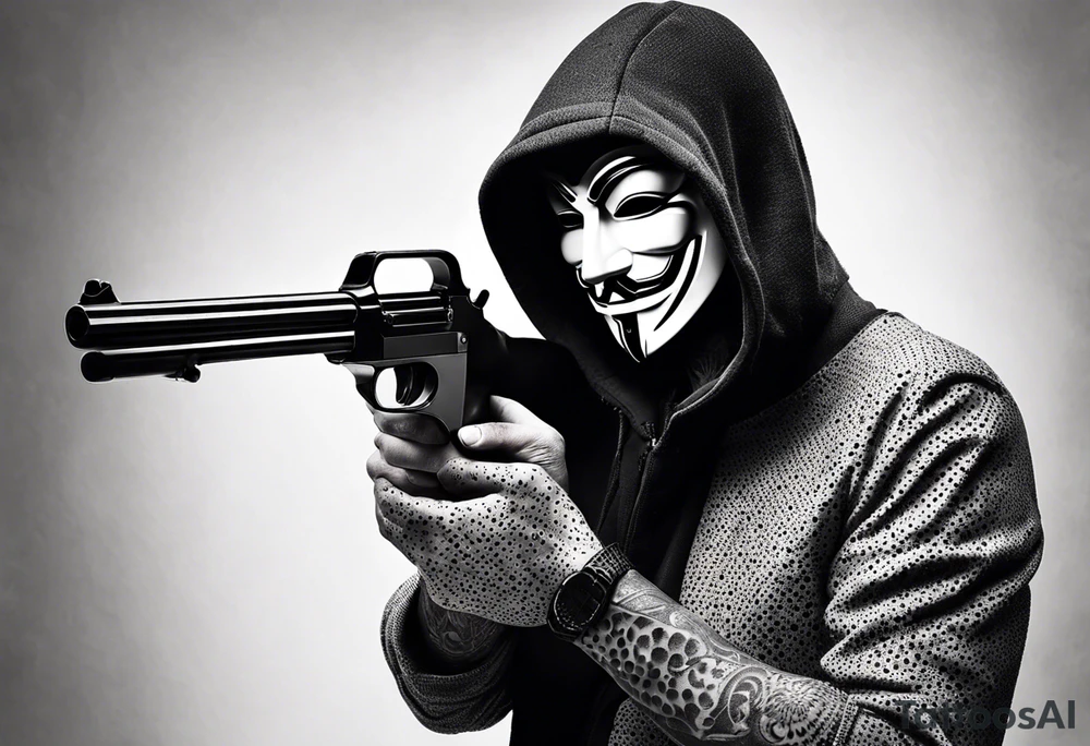 Anonymous with shotgun tattoo idea