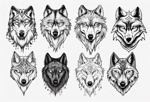 wolf with frozen eyes tattoo idea