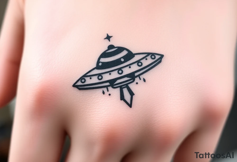 Small UFO tattoo idea