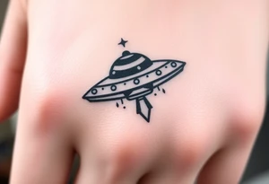 Small UFO tattoo idea