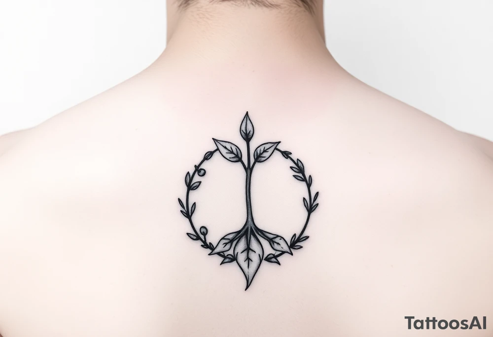 minimalistic sprout tattoo as a cycle that symbolizes that every year we just grow all over again tattoo idea