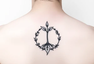 minimalistic sprout tattoo as a cycle that symbolizes that every year we just grow all over again tattoo idea