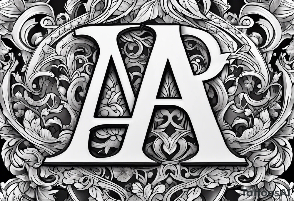 the letters A and R together tattoo idea