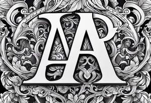 the letters A and R together tattoo idea