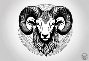 Aries ram horns , 04-02-85 tattoo idea