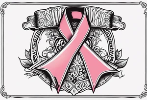 breast cancer ribbon survivor old west cowgirl simple tattoo idea